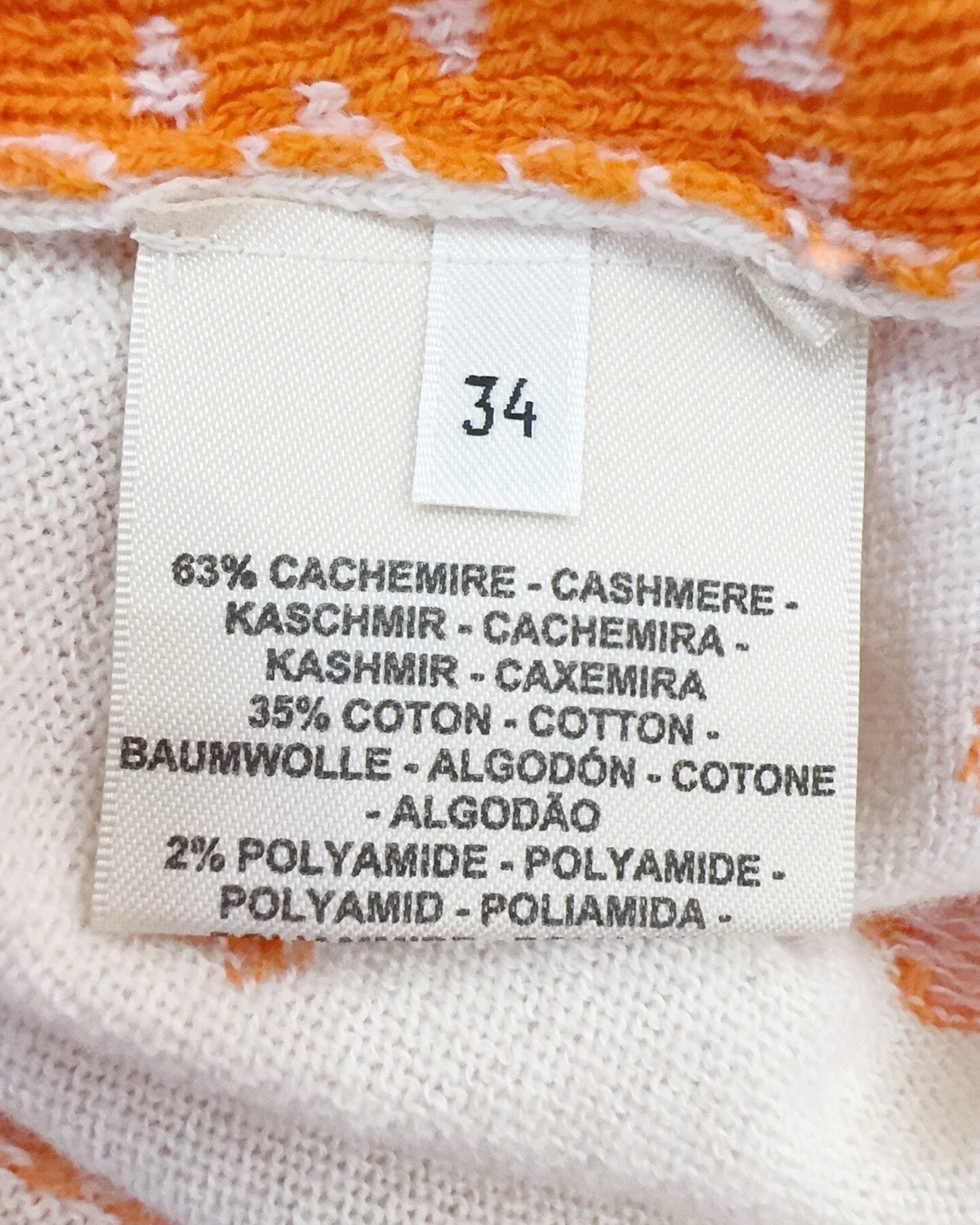 Hermès Cashmere Brides de Gala Sweater Beige/Ecru, Orange