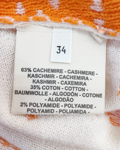 Hermès Cashmere Brides de Gala Sweater Beige/Ecru, Orange