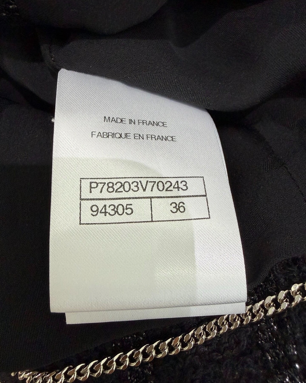 Chanel 24K Tweed Cropped Jacket Black, Grey FR 36