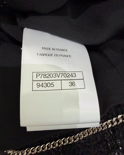 Chanel 24K Tweed Cropped Jacket Black, Grey FR 36
