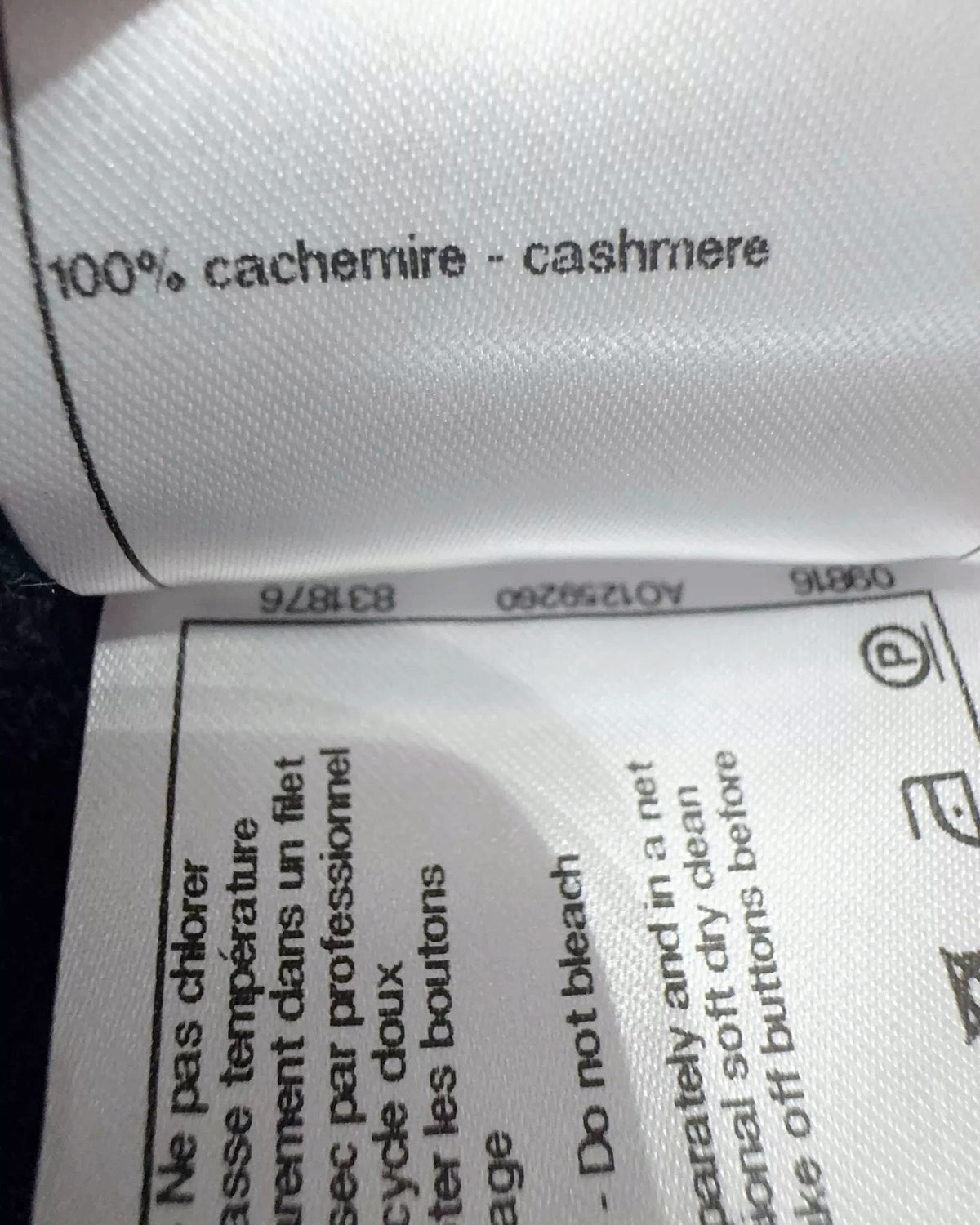 Chanel Cashmere Cardigan Navy, Grey FR 34