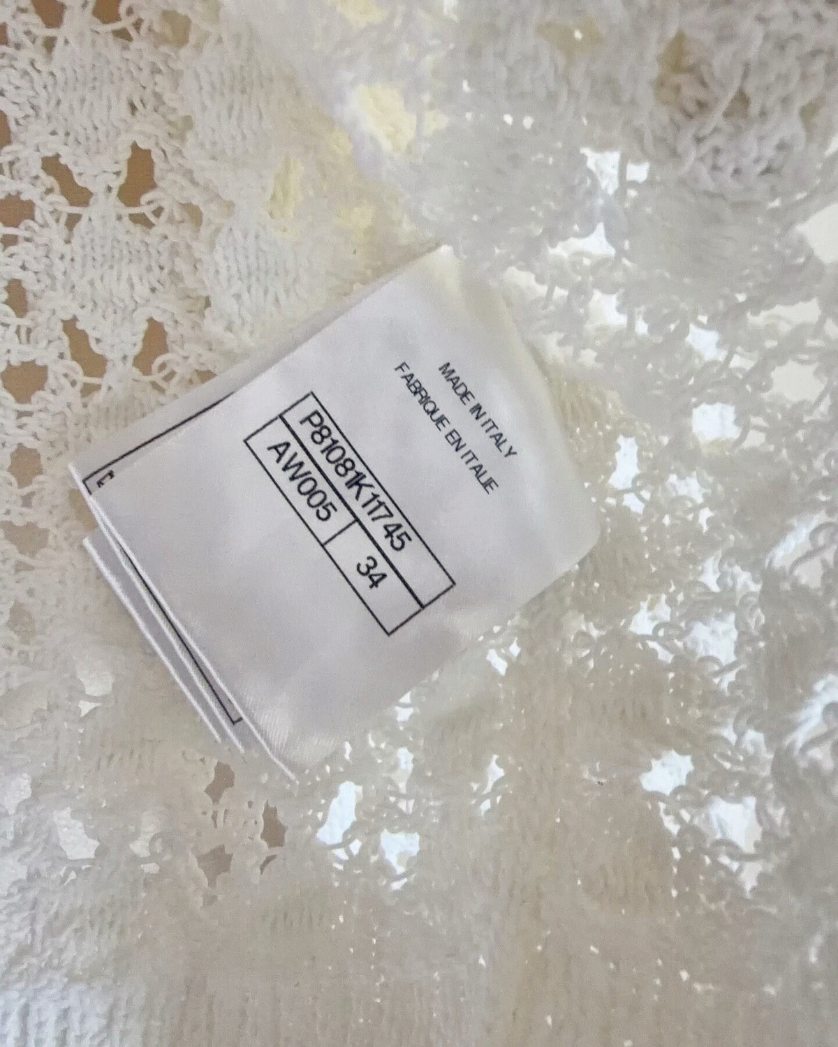Chanel 26C Openwork Cardigan White FR 34