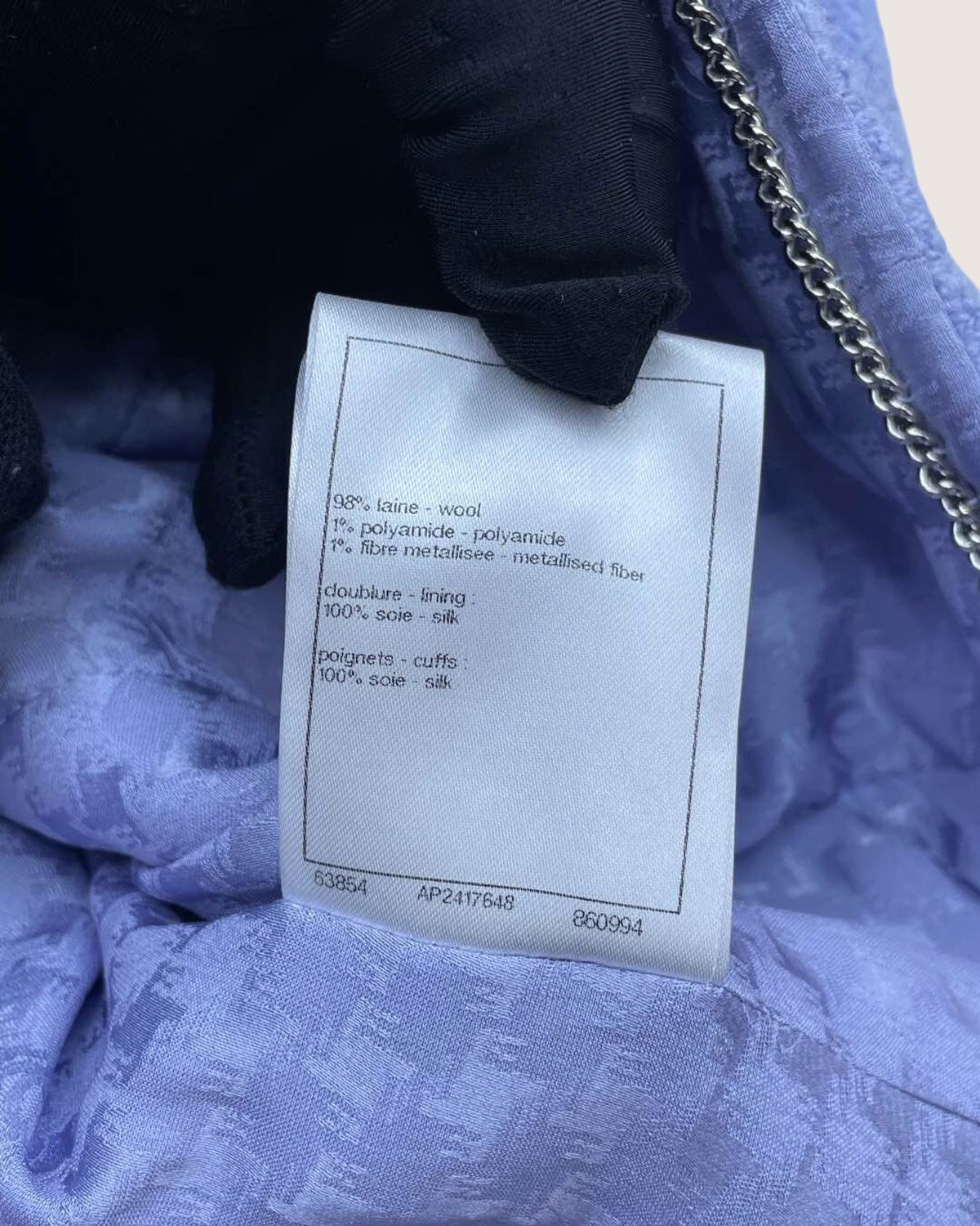 Chanel 24A V-Neck Tweed Jacket Purple, Blue FR 36