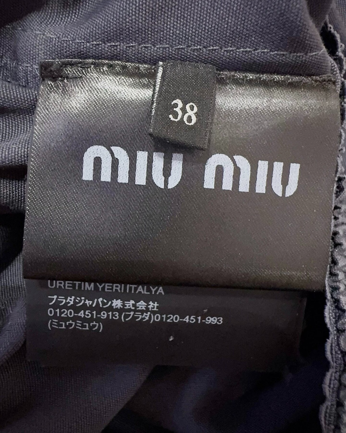 Miu Miu Off-Shoulder Top Navy IT 38