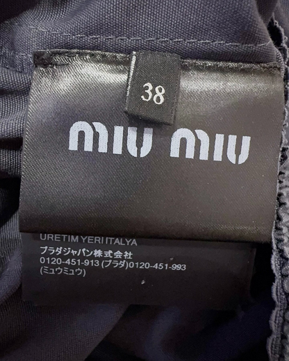 Miu Miu Off-Shoulder Top Navy IT 38