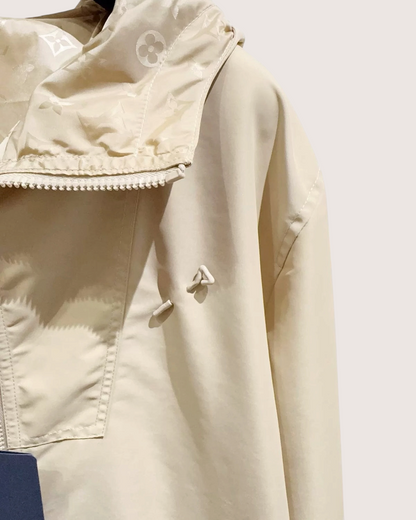 Louis Vuitton Monogram Hooded Windbreaker Jacket Beige/Ecru FR 46