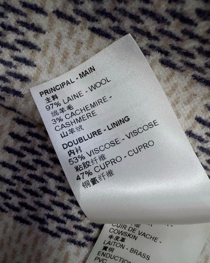 Louis Vuitton Wool Wrap Coat Beige/Ecru, Blue FR 34