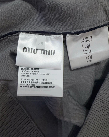 Miu Miu Zip-Up Track Jacket Grey FR 38