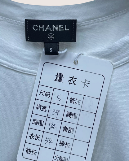 Chanel 22C Short-Sleeve Logo Top FR 36