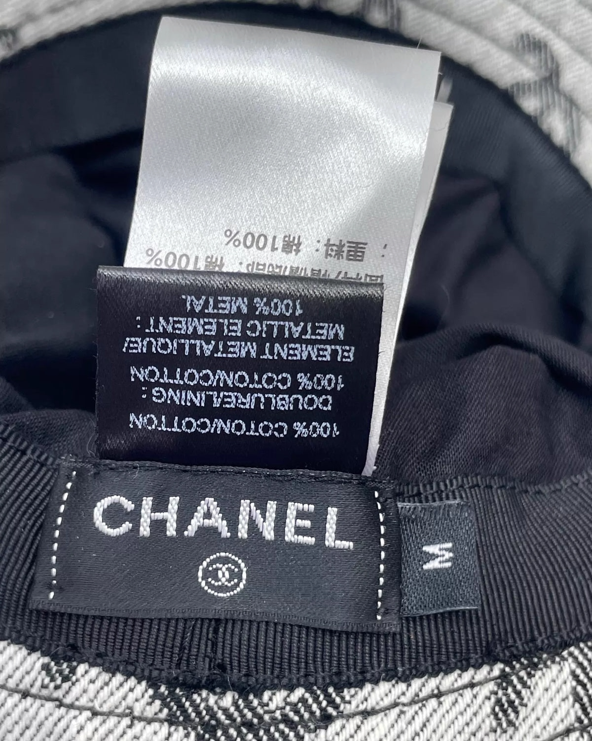 Chanel 22K CC Logo Denim Bucket Hat