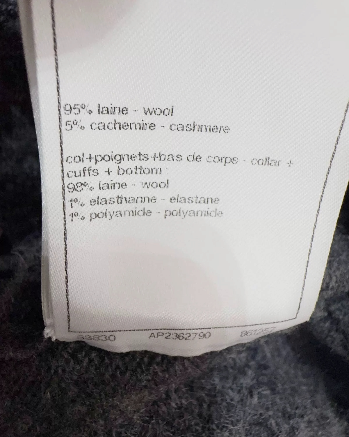 Chanel 24A Wool Cable Sweater Grey FR 34