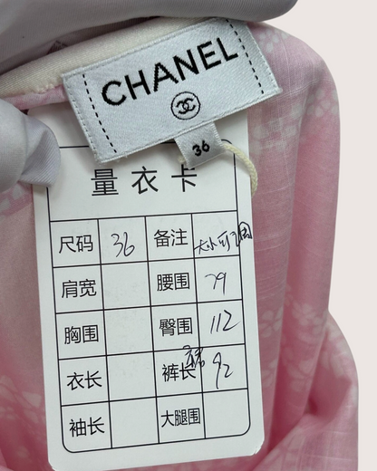 Chanel 25M Coco Beach Tie-Waist Maxi Skirt Pink, White FR 36