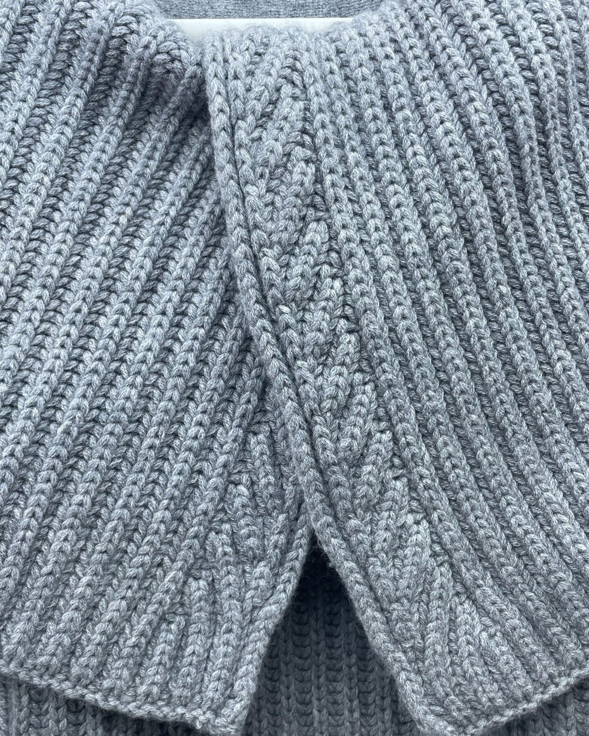 Hermès Cashmere Oversized-Collar Zip-Up Cardigan Grey FR 36