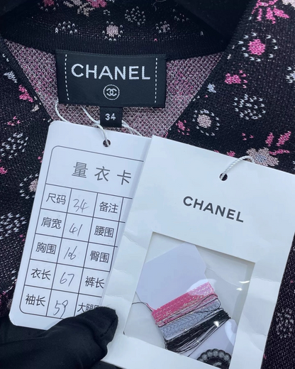 Chanel 24B Floral Jacket Pink, Black FR 34