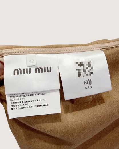 Miu Miu Wool Mid-Length Pencil Skirt Brown, Pink FR 42