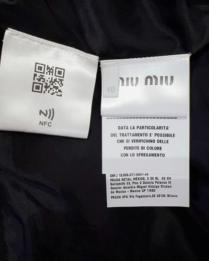 Miu Miu Belted Denim Mini Skirt Grey, Black FR 40