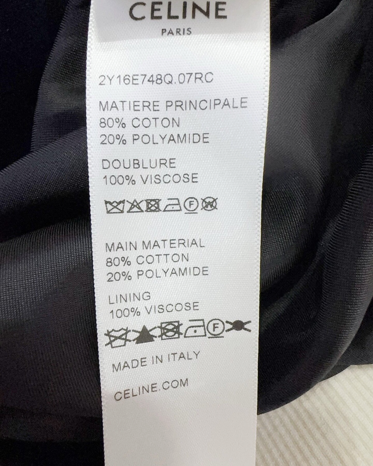 Celine Triomphe Velvet Track Jacket Navy, White FR 36