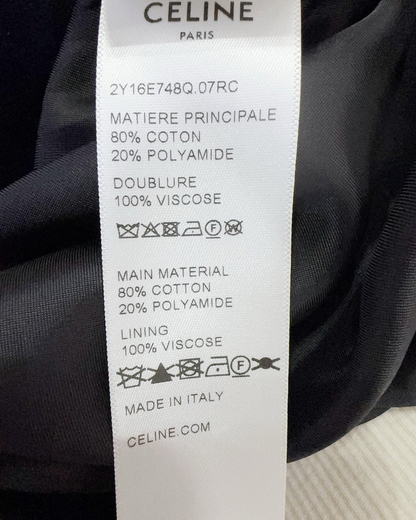Celine Triomphe Velvet Track Jacket Navy, White FR 36