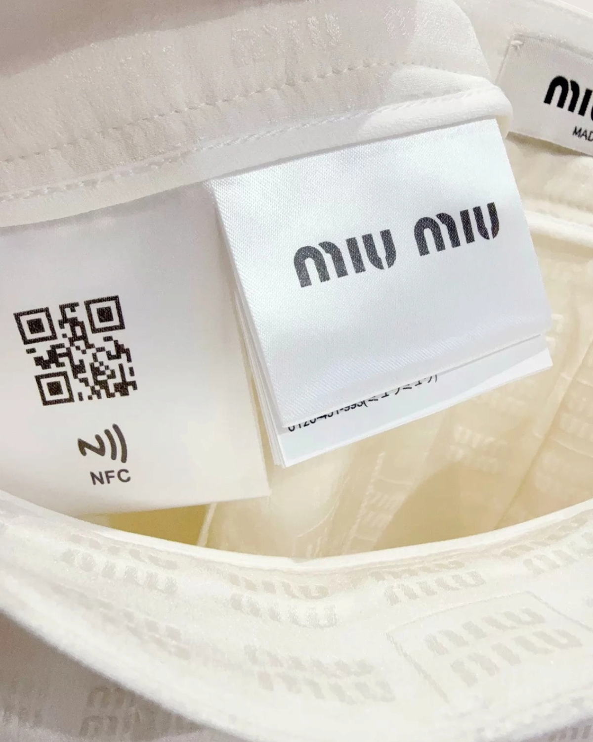 Miu Miu Logo Pleated Mini Skirt White FR 40