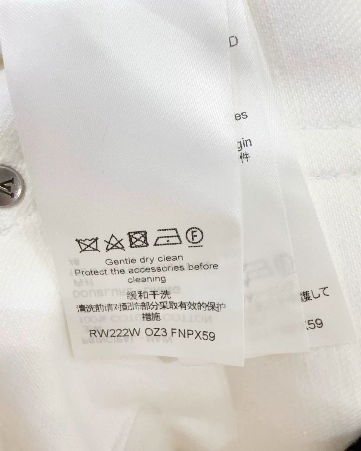 Louis Vuitton Monogram-Patch Straight Denim Jeans White FR 34