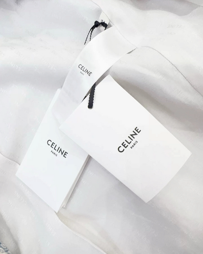 Celine Bouclé Tweed Jacket Blue, White FR 36