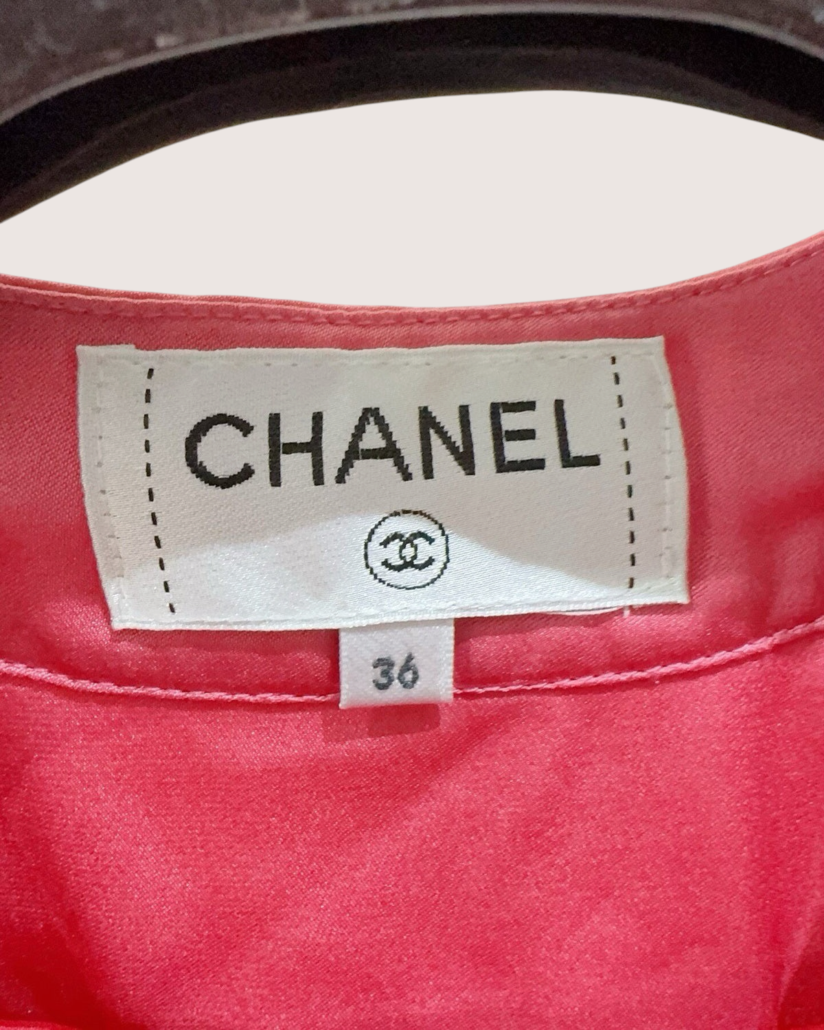 Chanel Silk Tie-Front Top Pink FR 36