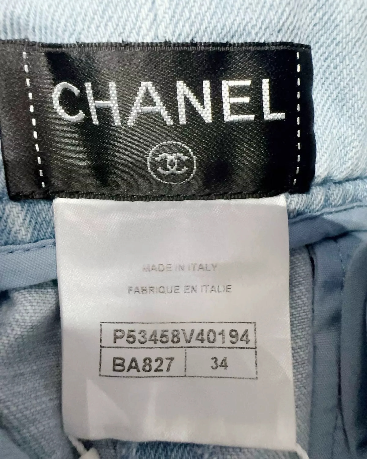 Chanel 16P Denim Mini Skirt Blue FR 34