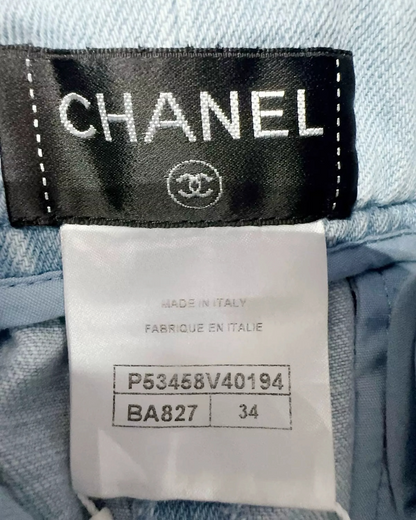 Chanel 16P Denim Mini Skirt Blue FR 34
