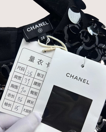 Chanel 23K Camellia Sequin Panelled Top - view 6