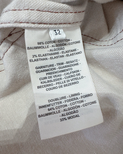 Hermès Denim Jacket Beige/Ecru, Burgundy FR 32