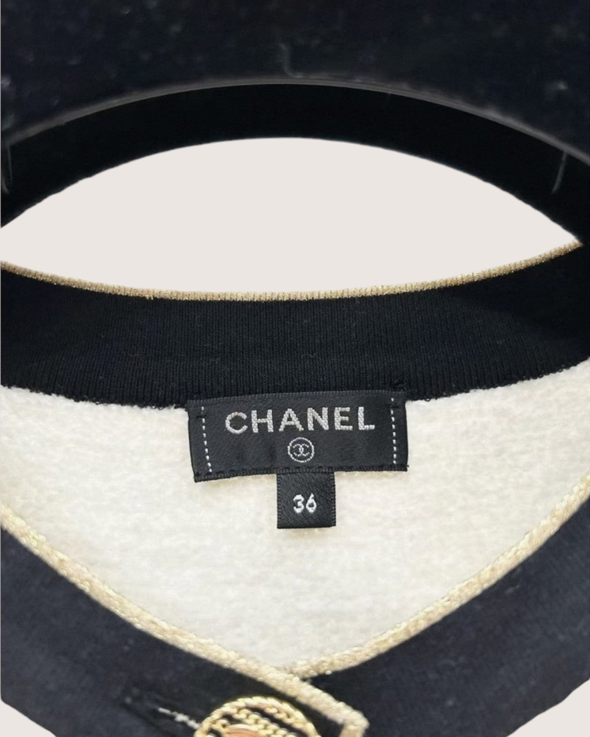 Chanel 19C Contrast-Trim Cardigan White, Black FR 36
