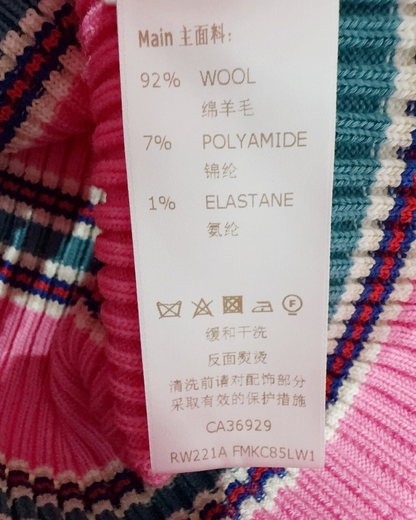 Louis Vuitton Striped Logo Cardigan Pink, Green, Multicolor FR 40