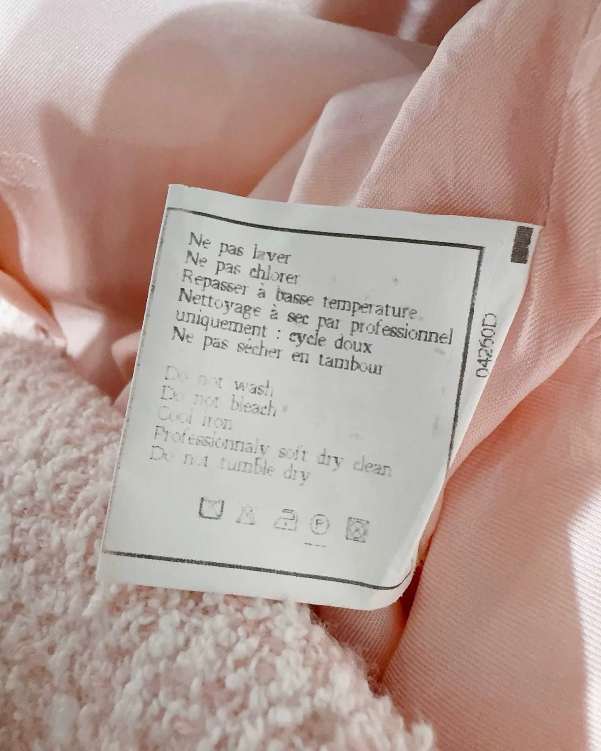 Chanel 96P Belted Tweed Coat Pink, White FR 34