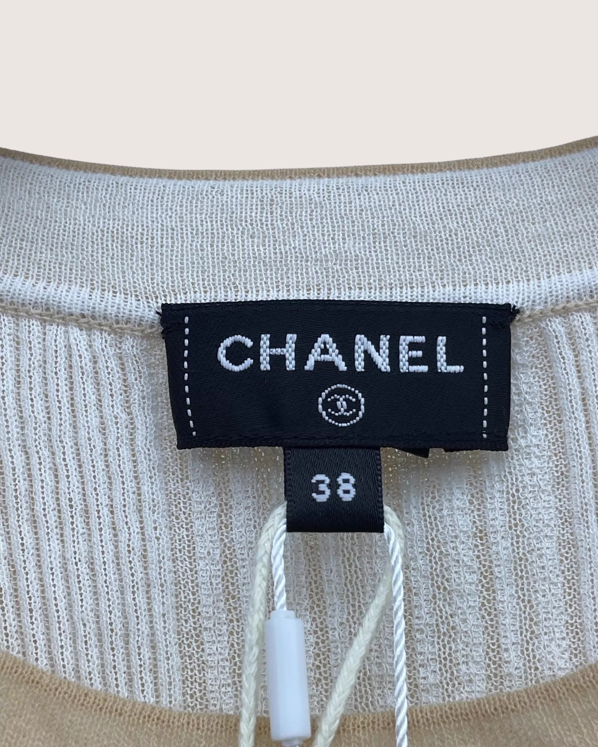 Chanel 26M Knit Slim Short-Sleeve Logo Top - view 6