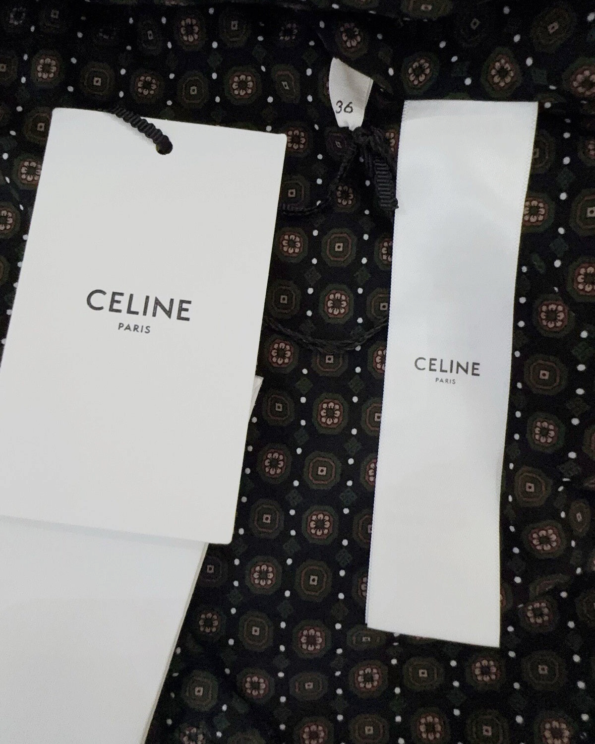 Celine Ruffle-Trim Geometric-Print Cropped Jacket Navy, Green, Multicolor FR 36