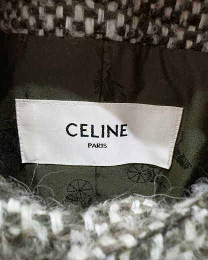 Celine Tweed Jacket Grey, Black, White FR 36