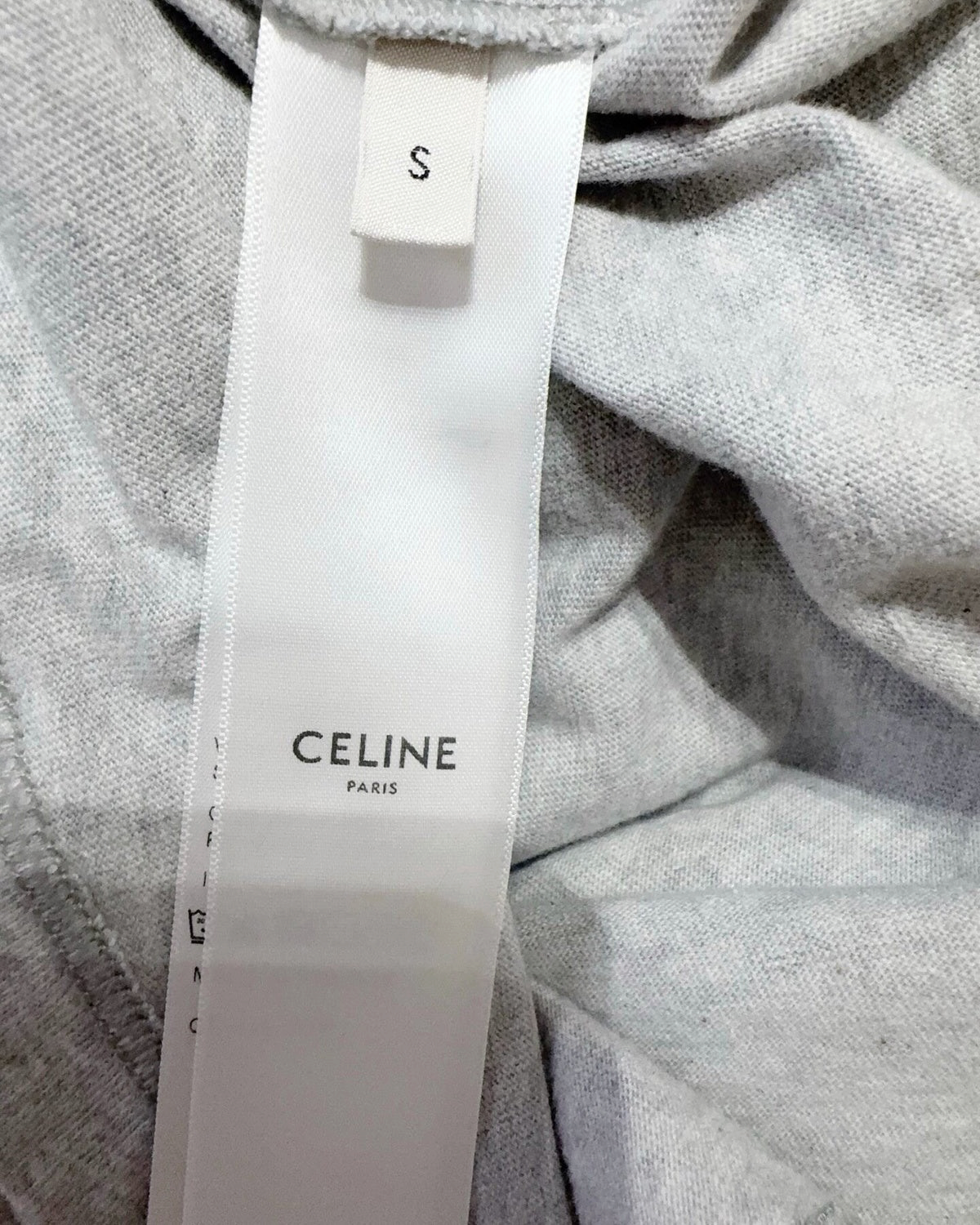 Celine Long-Sleeve Logo T-Shirt Grey, Navy FR 36