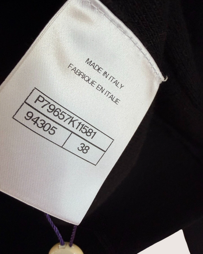 Chanel 25N Coco Neige Wool Hooded Zip-Up CC Jacket Black FR 38