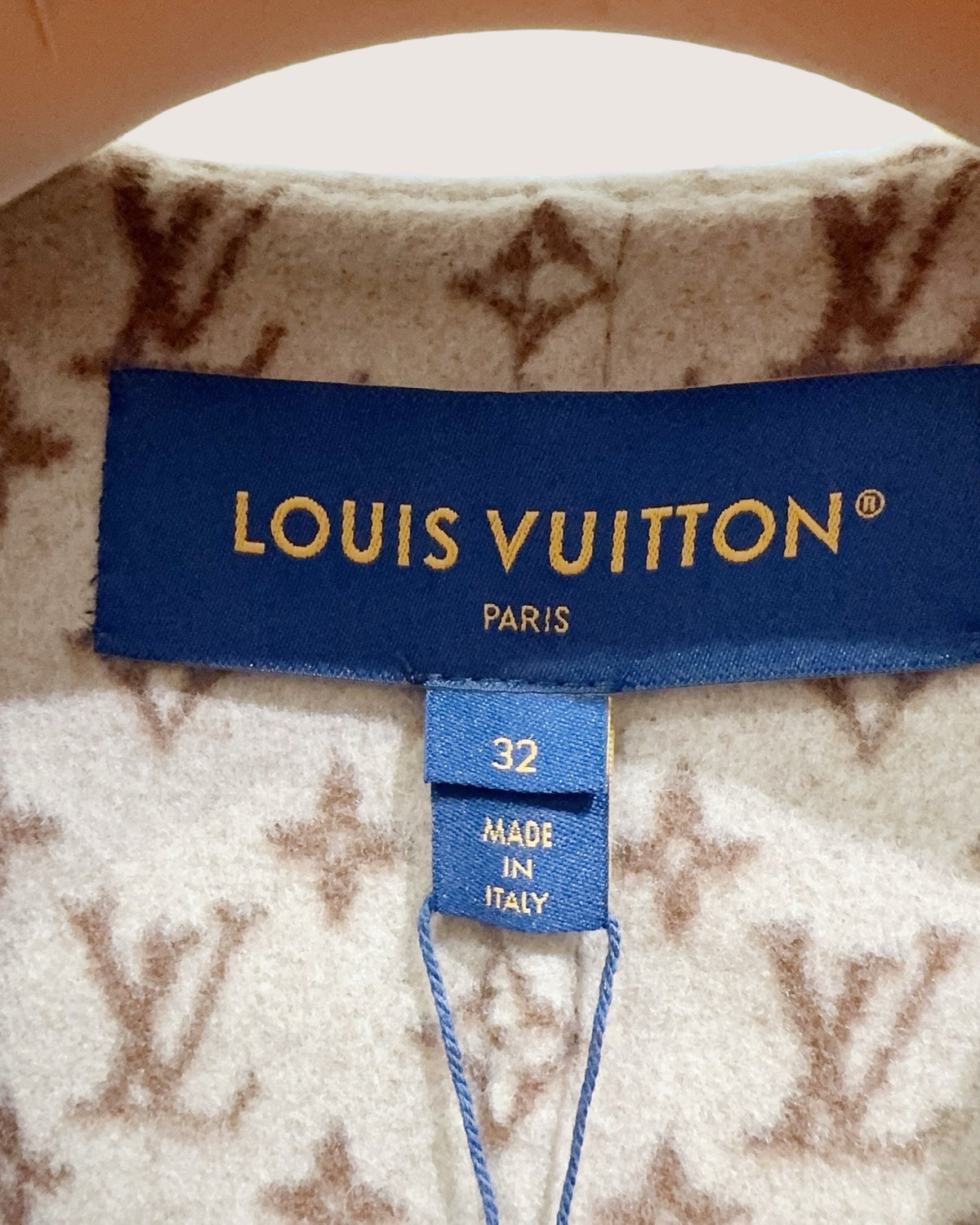 Louis Vuitton Monogram Belted Coat Brown, Beige/Ecru FR 32