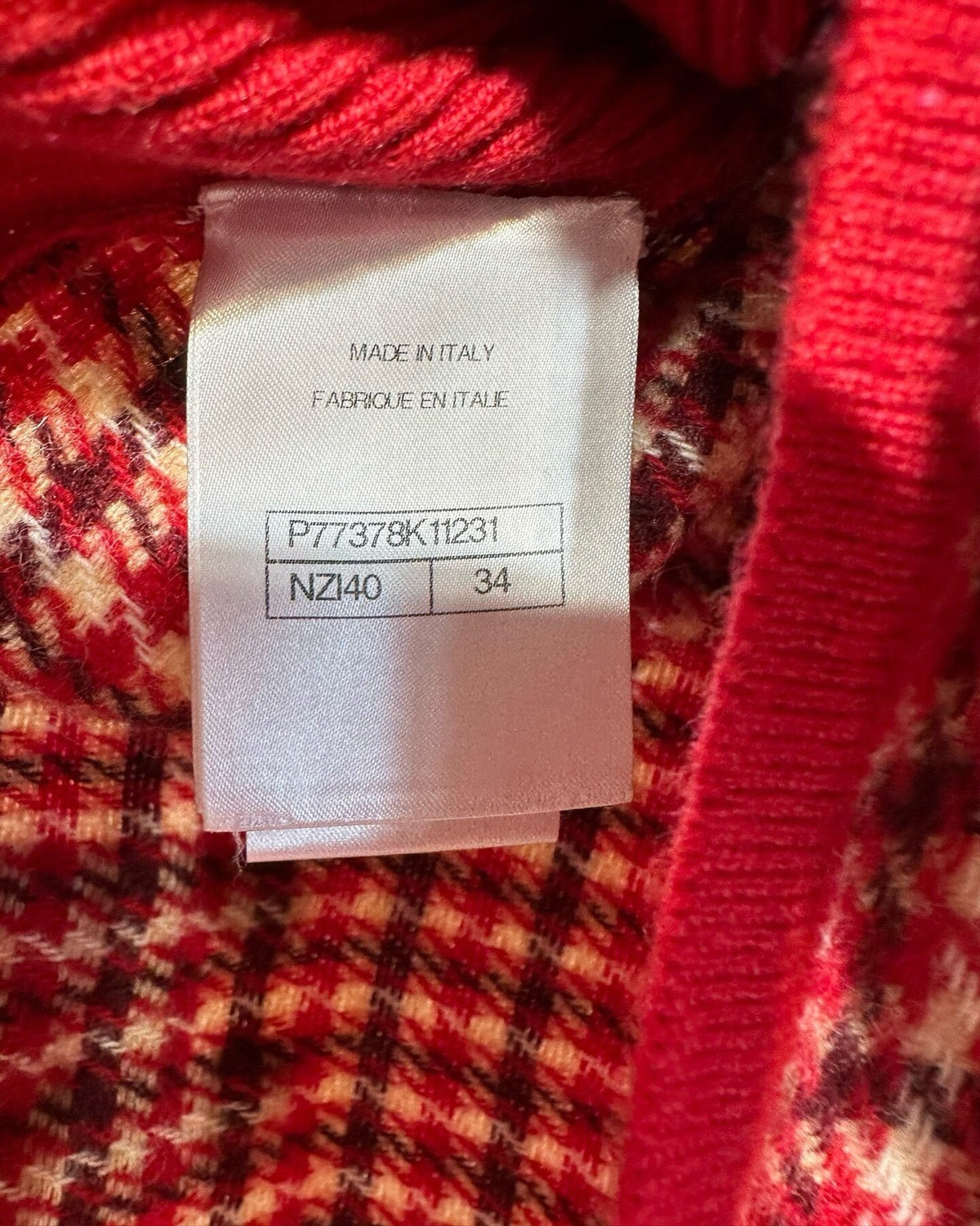 Chanel 24N Coco Neige Tweed Houndstooth Jacket Red, Beige/Ecru, Multicolor FR 36