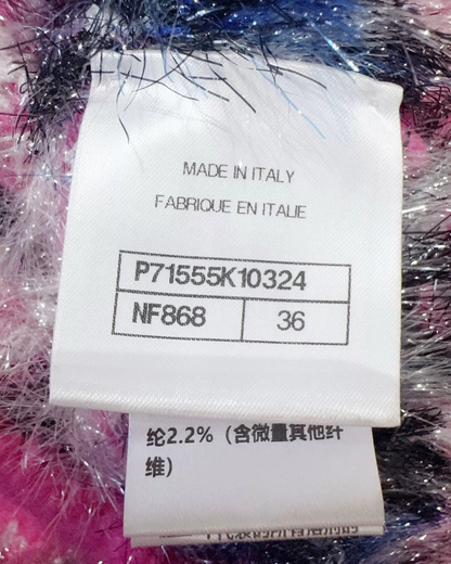 Chanel 21K Cashmere Fringe Sweater Pink, Blue, Multicolor FR 36