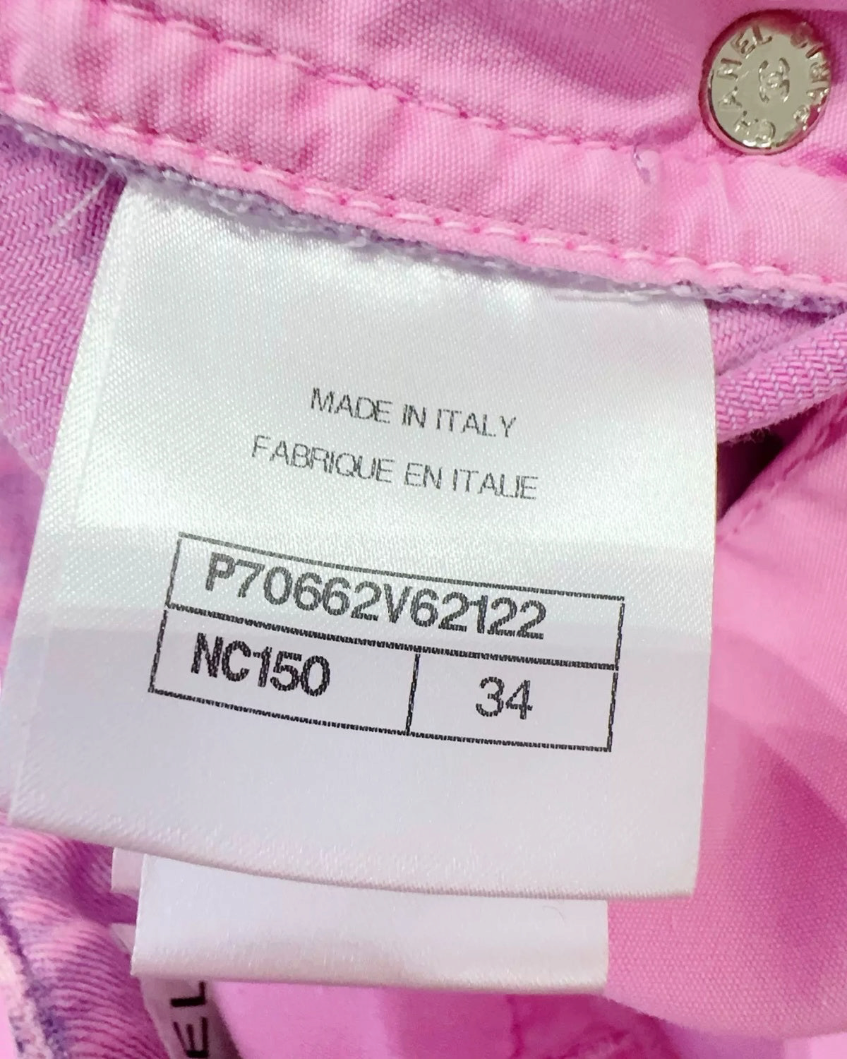 Chanel Wide-Leg Denim Jeans Pink, Purple FR 34