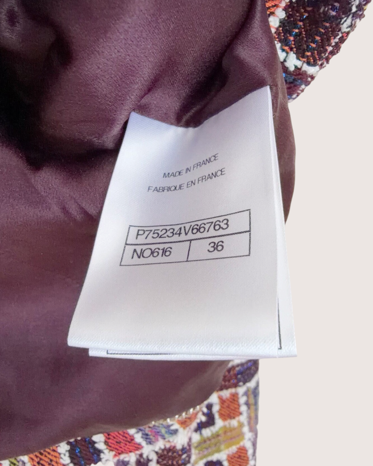 Chanel 23A Checked Tweed Jacket Red, Burgundy, Pink, Multicolor FR 36