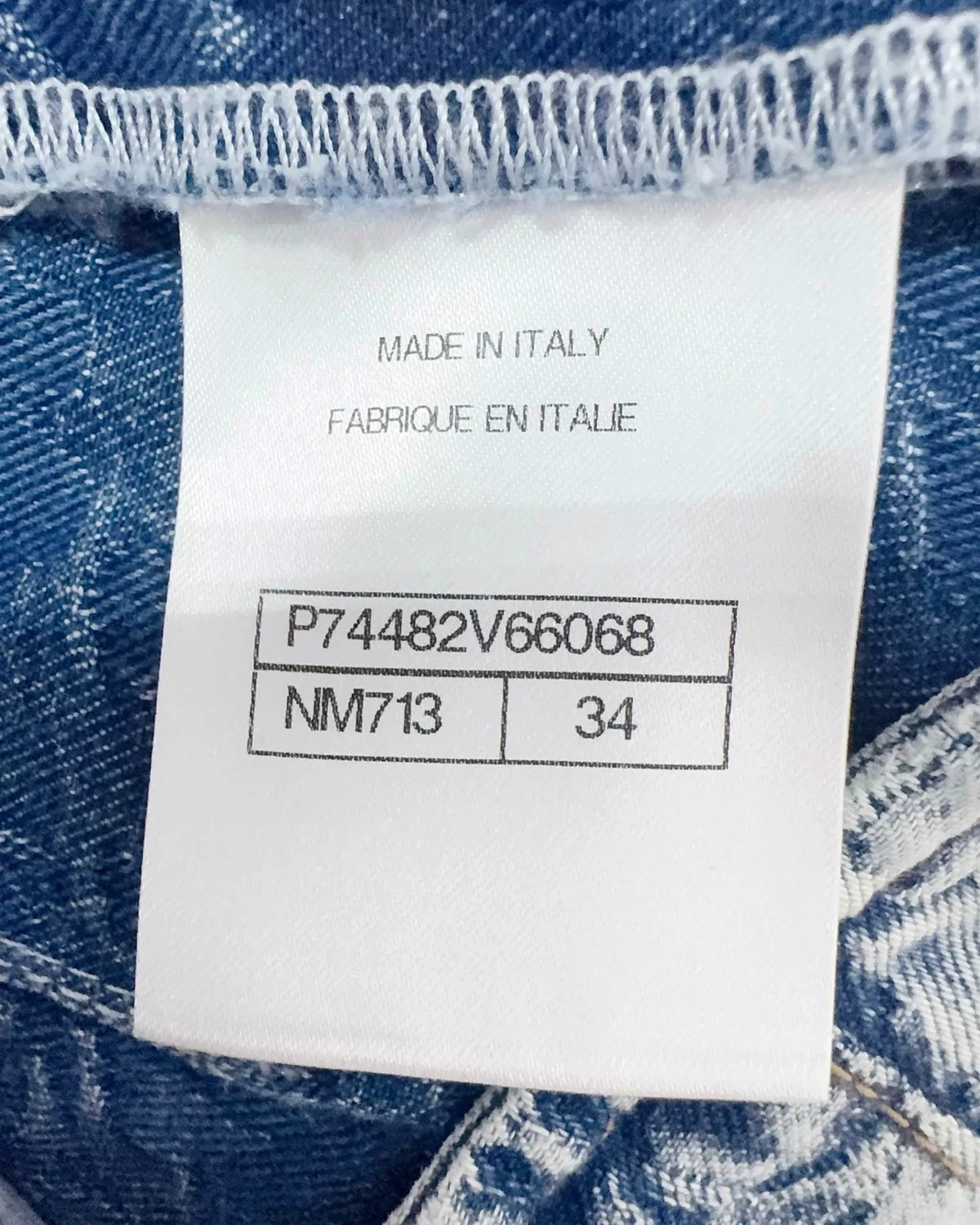 Chanel 23P Camellia Straight Denim Jeans Blue, White FR 34
