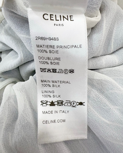 Celine Striped Tiered Mini Dress Blue, White FR 34