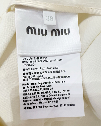 Miu Miu Pleated Striped Mini Skirt White, Red, Navy FR 34
