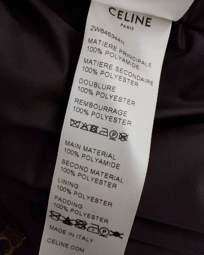 Celine Monogram Puffer Jacket Navy, Brown FR 36