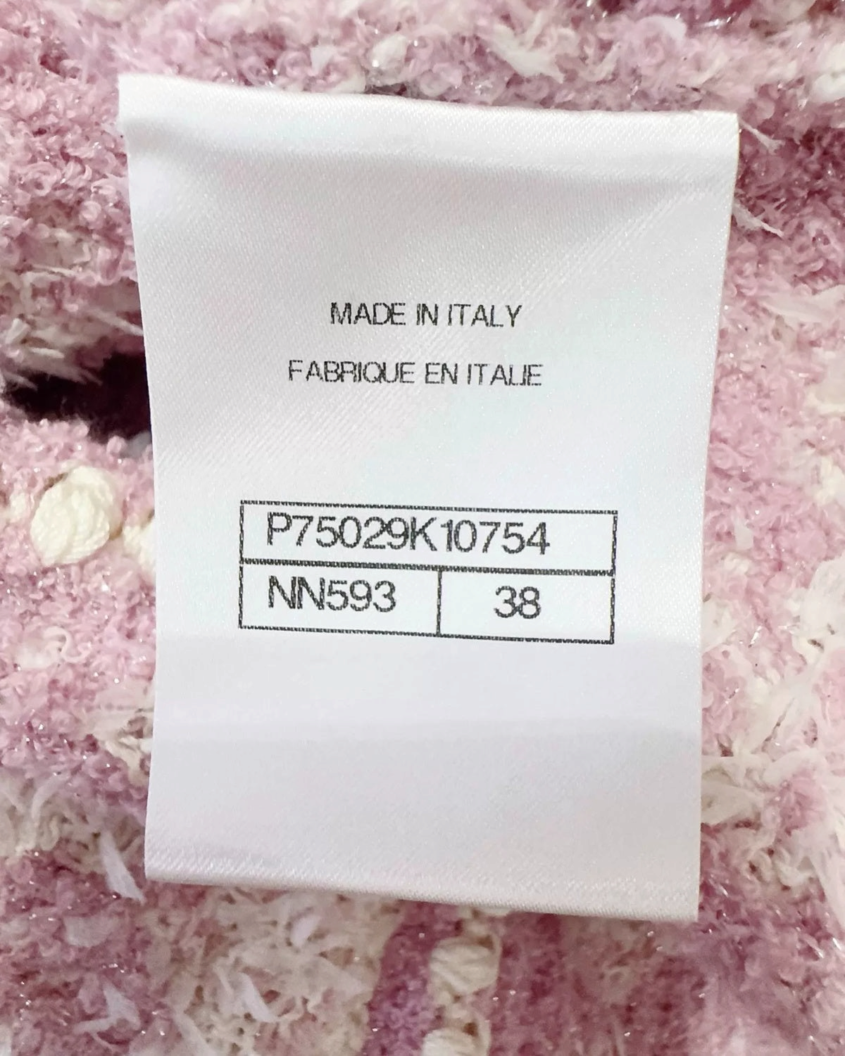 Chanel 23S Cropped Tweed Jacket Pink, White, Multicolor FR 38
