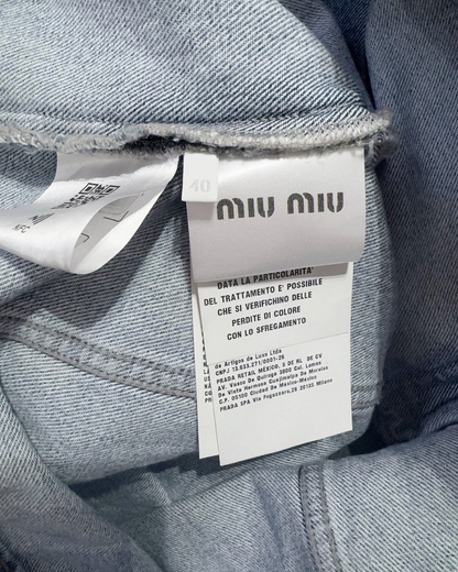Miu Miu Crystal Denim Jacket Blue, Gold, Silver FR 40