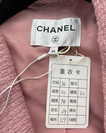 Chanel 22K Tweed Jacket Pink FR 34
